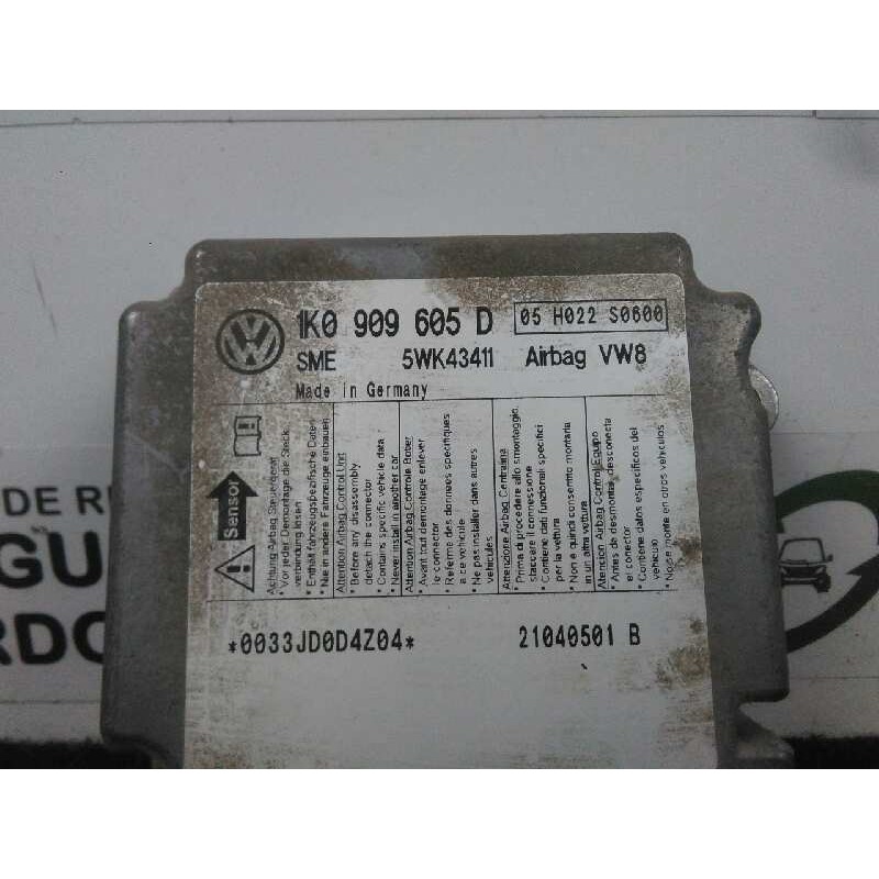 Recambio de centralita airbag para seat altea (5p1) 1.9 tdi referencia OEM IAM 5WK43411-1K0909605D SIEMENS 