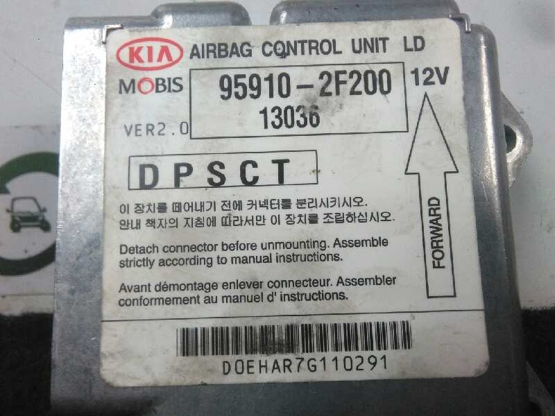 Recambio de centralita airbag para kia cerato 2.0 turbodiesel cat referencia OEM IAM 959102F200-DPSCT DPSCT MOBIS