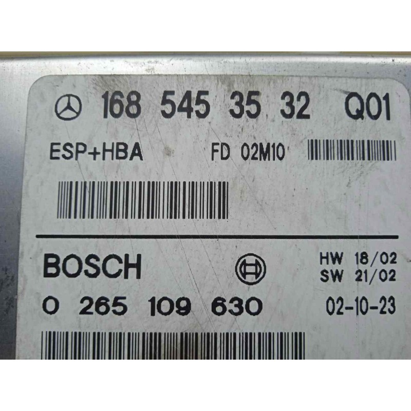Recambio de centralita abs para mercedes-benz clase a (w168) 1.6 cat referencia OEM IAM 0265109630-1685453532  