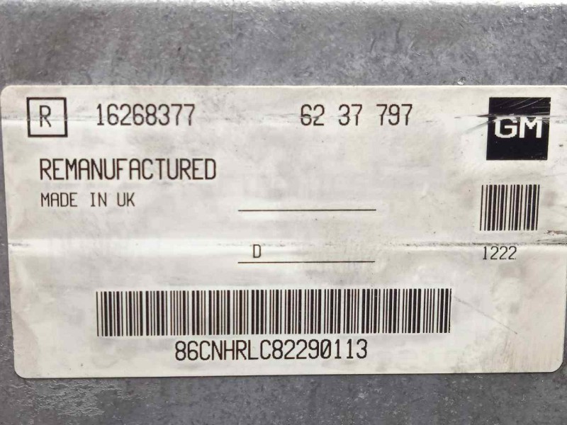Recambio de centralita motor uce para opel astra g berlina 1.6 referencia OEM IAM 16268377-6237797  GM