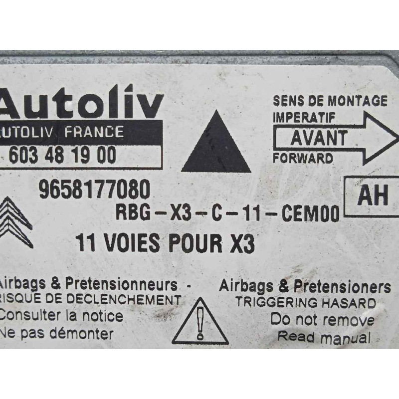 Recambio de centralita airbag para citroën c5 berlina 1.6 16v hdi fap referencia OEM IAM 603481900-9658177080  