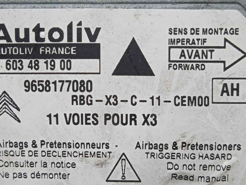 Recambio de centralita airbag para citroën c5 berlina 1.6 16v hdi fap referencia OEM IAM 603481900-9658177080  