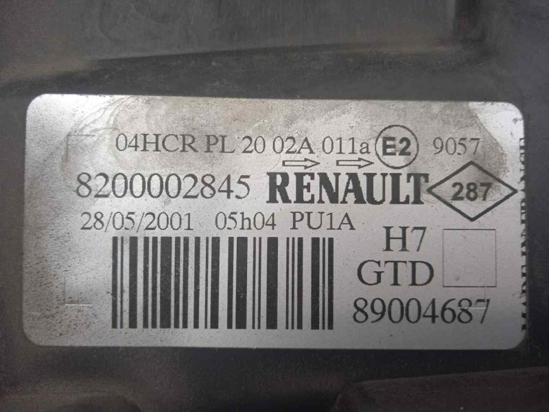 Recambio de faro izquierdo para renault laguna ii (bg0) 1.6 referencia OEM IAM 8200002845-89004687 01-05 