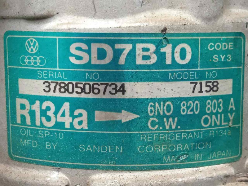 Recambio de compresor aire acondicionado para volkswagen polo berlina (6n1) referencia OEM IAM SD7B107158 SANDEN SD7B10