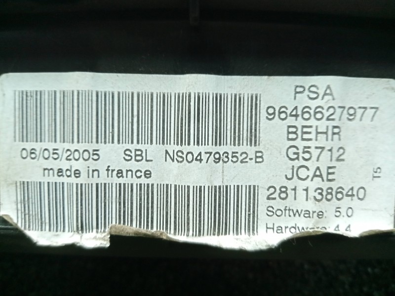 Recambio de mando climatizador para peugeot 307 (s1) referencia OEM IAM 9646627977-281138640  