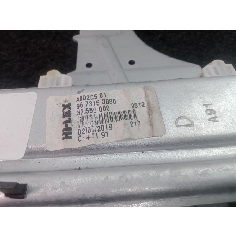 Recambio de elevalunas trasero derecho para peugeot 208 1.2 12v vti referencia OEM IAM 9673153880-A002C501-32559000  