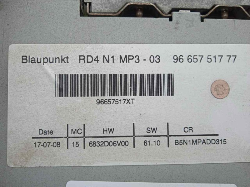 Recambio de sistema audio / radio cd para citroën c4 coupe 1.6 16v referencia OEM IAM 9665751777  