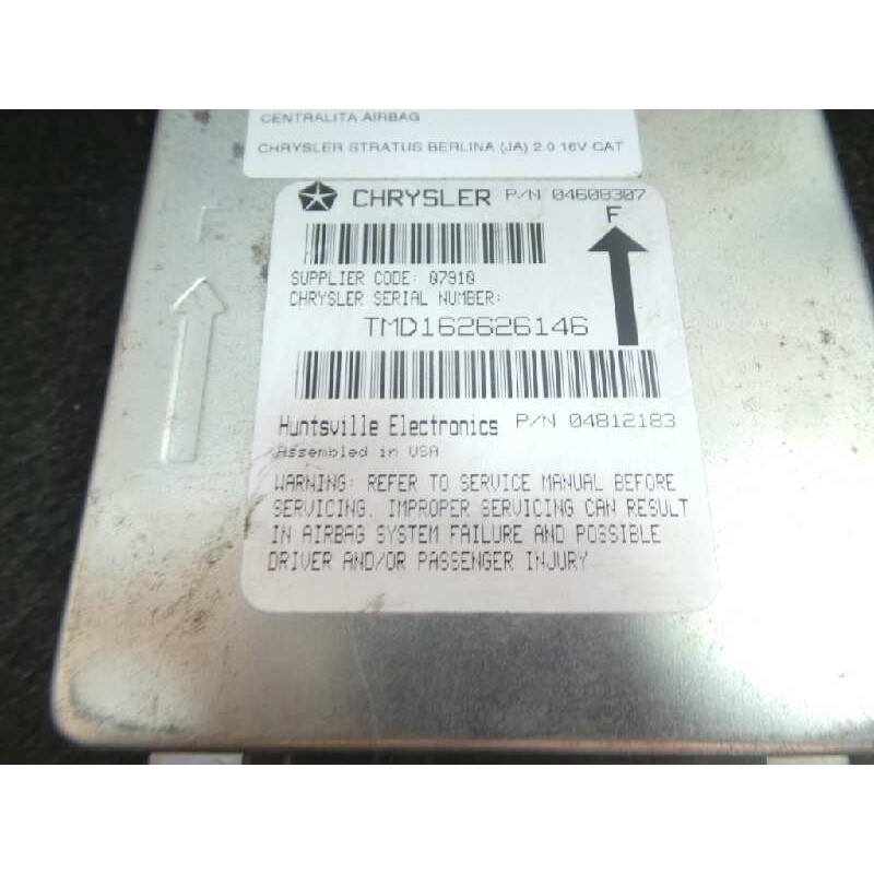 Recambio de centralita airbag para chrysler stratus berlina (ja) 2.0 16v cat referencia OEM IAM 04608307-TMD162626146-04812183  