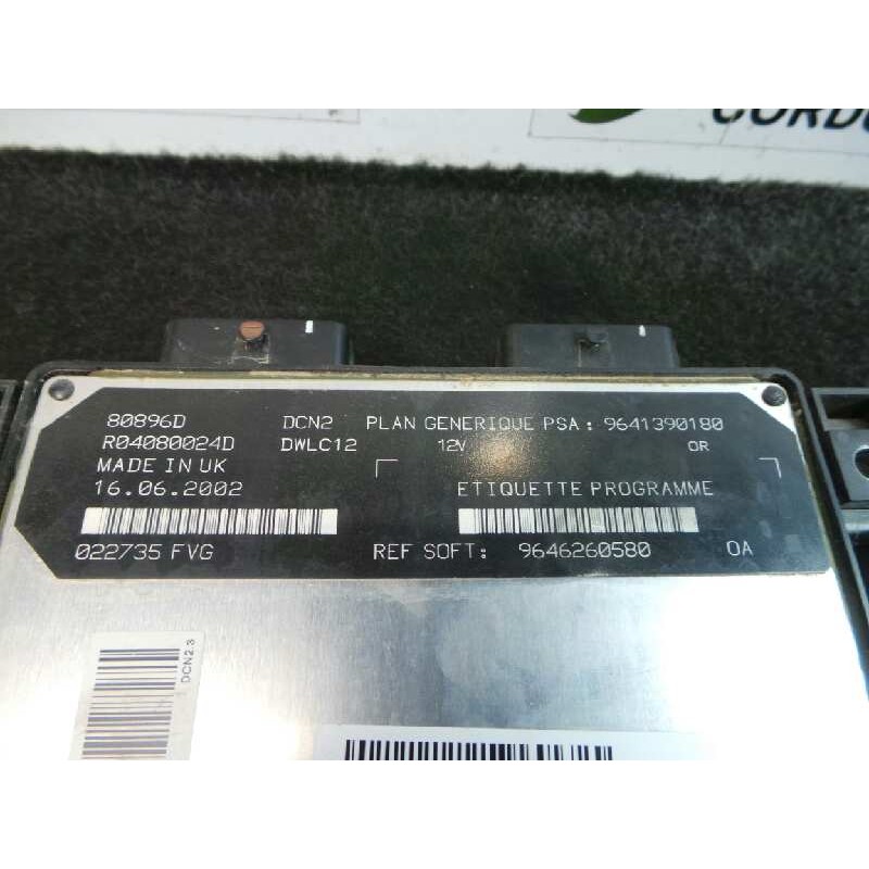 Recambio de centralita motor uce para citroën c15 1.9d referencia OEM IAM R04080024D-9641390180-80896D  LUCAS