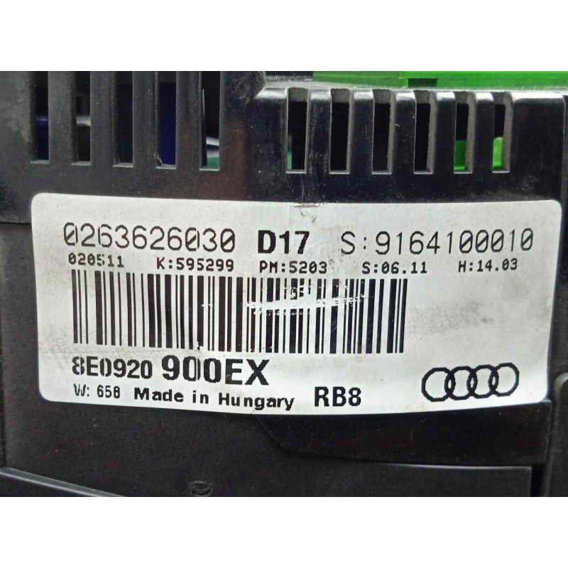 Recambio de cuadro instrumentos para audi a4 berlina (8e) 1.9 tdi referencia OEM IAM 8E0920900EX-0263626030  BOSCH
