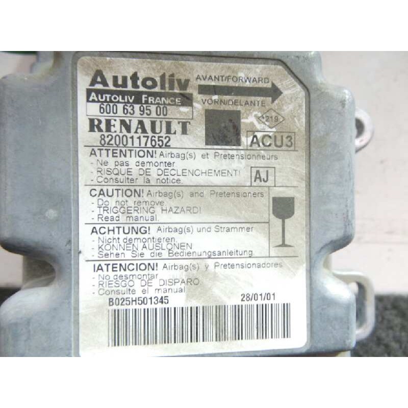 Recambio de centralita airbag para renault scenic (ja..) 1.9 dti diesel referencia OEM IAM 600639500-8200117652-AJ AUTOLIV 