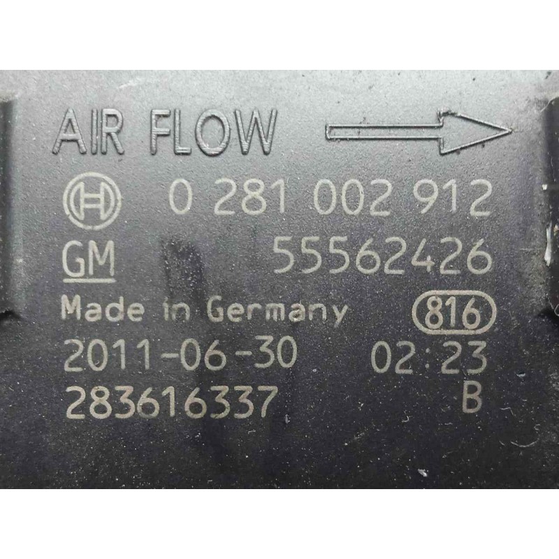 Recambio de caudalimetro para opel insignia berlina 2.0 cdti cat referencia OEM IAM 0281002912-55562426 5.PINES 
