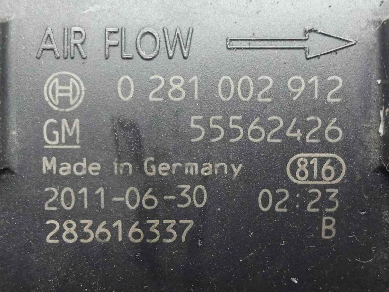 Recambio de caudalimetro para opel insignia berlina 2.0 cdti cat referencia OEM IAM 0281002912-55562426 5.PINES 