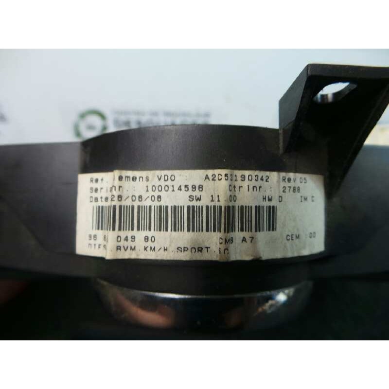 Recambio de cuadro instrumentos para peugeot 207 1.6 16v hdi referencia OEM IAM A2C53190342-9682904980 VDO 