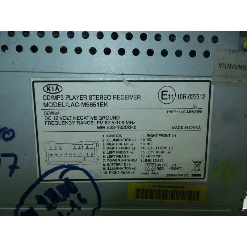 Recambio de sistema audio / radio cd para kia cerato referencia OEM IAM KNEFE226275460135 MP3 KNEFE226275460135