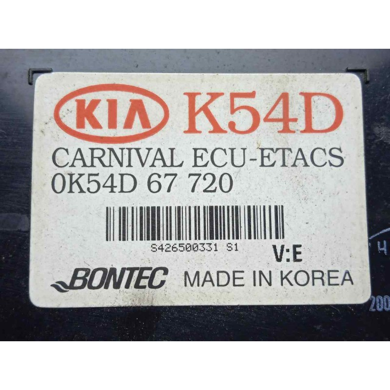 Recambio de modulo electronico para kia carnival ii 2.9 crdi cat referencia OEM IAM 0K54D67720  