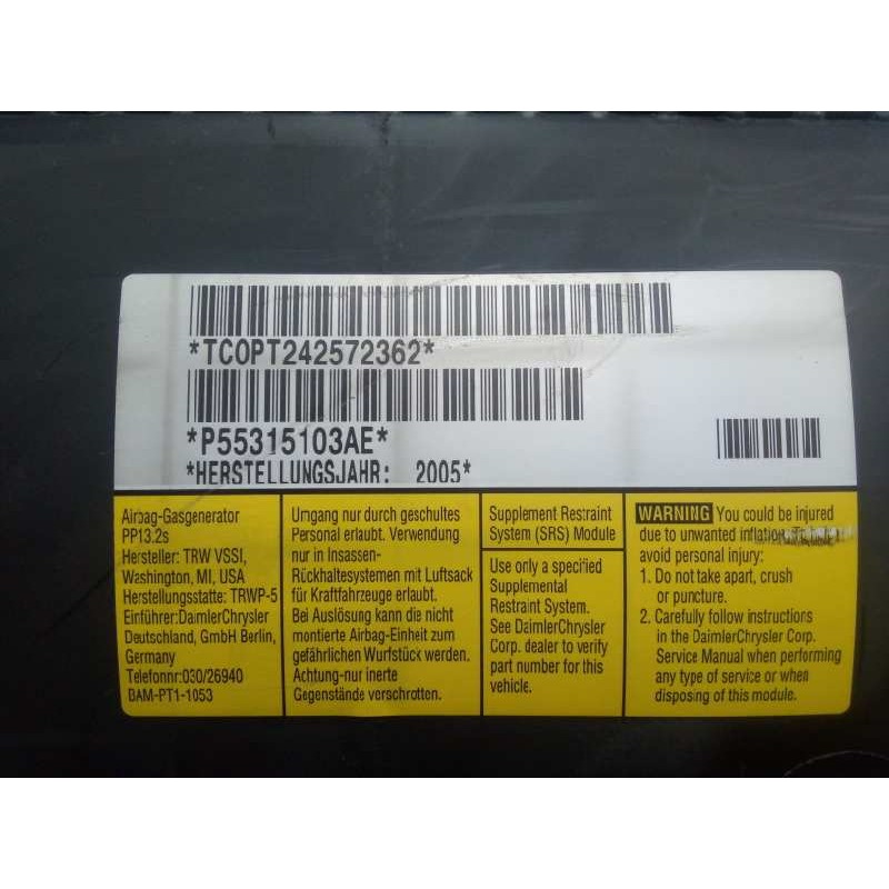 Recambio de airbag delantero derecho para jeep cherokee (kj) 2.8 crd cat referencia OEM IAM P55315103AE  