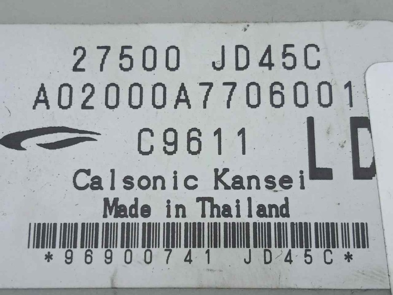 Recambio de mando climatizador para nissan qashqai (j10) 2.0 dci turbodiesel cat referencia OEM IAM 27500JD45C  