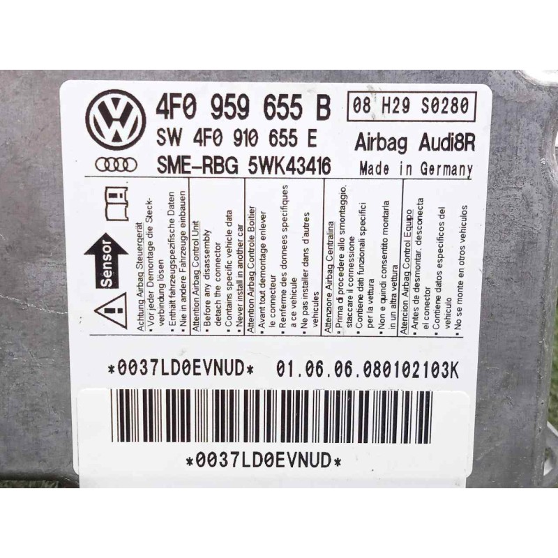 Recambio de centralita airbag para audi a6 berlina (4f2) 2.0 tdi referencia OEM IAM 4F0959655B-4F0910655E-5WK43416  