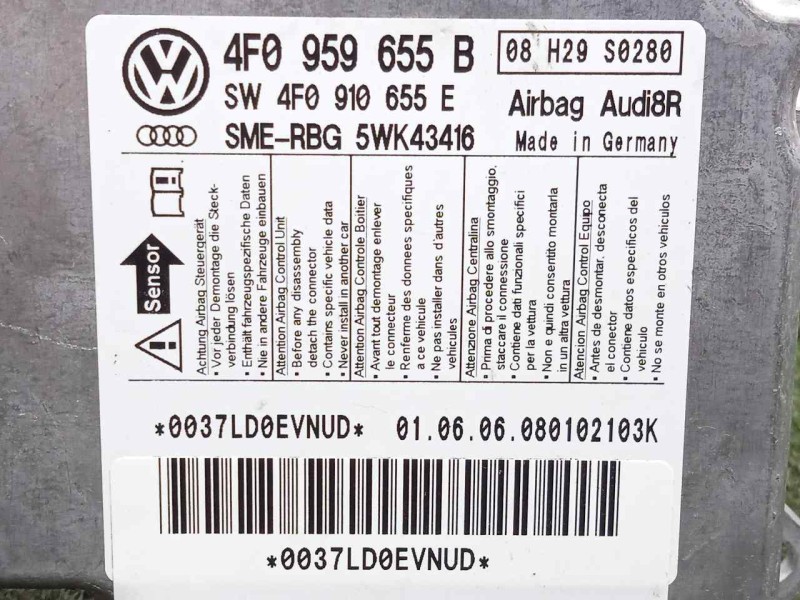 Recambio de centralita airbag para audi a6 berlina (4f2) 2.0 tdi referencia OEM IAM 4F0959655B-4F0910655E-5WK43416  