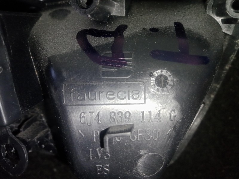 Recambio de maneta interior trasera derecha para seat ibiza (6p1) 1.2 tsi referencia OEM IAM 6J4839114G  