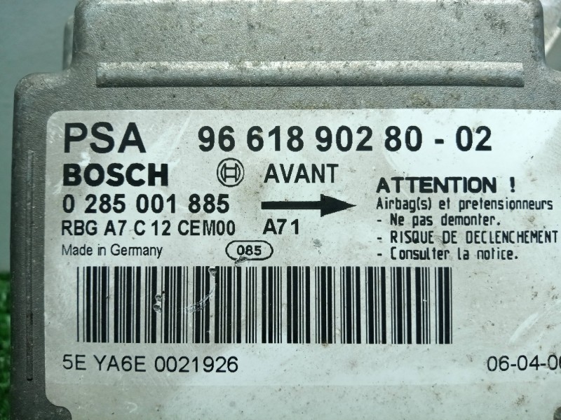 Recambio de centralita airbag para peugeot 207 1.4 hdi referencia OEM IAM 0285001885-966189028002  