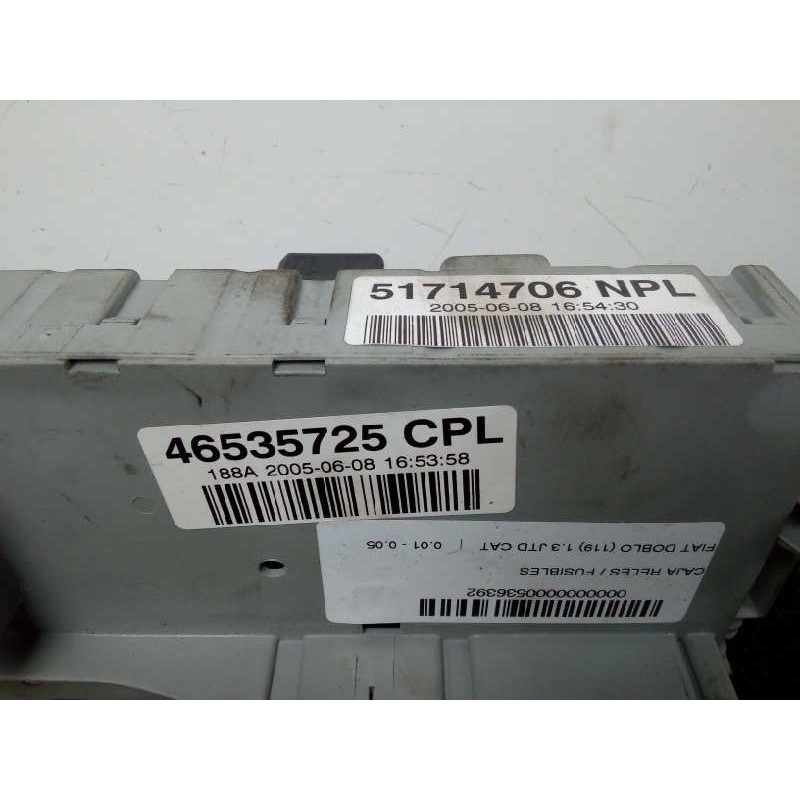 Recambio de caja reles / fusibles para fiat doblo (119) 1.3 jtd cat referencia OEM IAM 51714706-46535725  