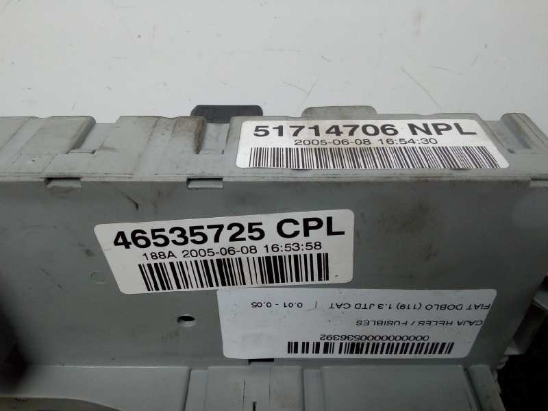 Recambio de caja reles / fusibles para fiat doblo (119) 1.3 jtd cat referencia OEM IAM 51714706-46535725  
