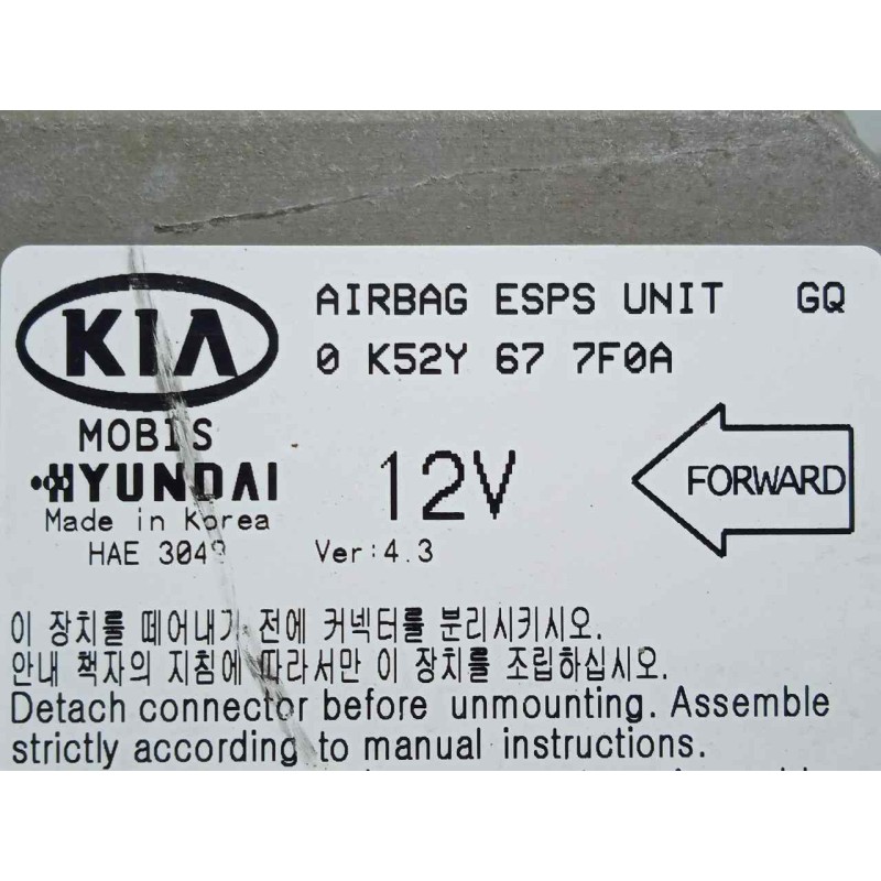 Recambio de centralita airbag para kia carnival ii 2.9 crdi cat referencia OEM IAM 0K52Y677F0A  