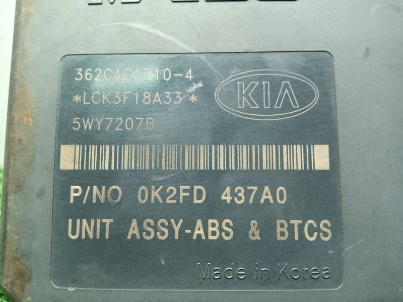 Recambio de abs para kia carens 2.0 turbodiesel cat referencia OEM IAM 5WY7207B-BH601136000-K2FD437A0  