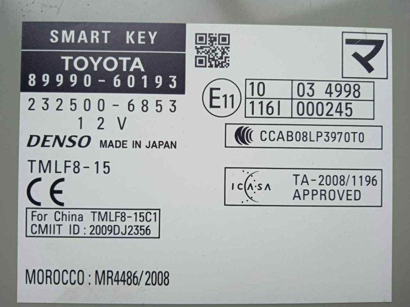 Recambio de modulo electronico para toyota land cruiser (j15) 3.0 turbodiesel cat referencia OEM IAM 8999060193-2325006853 DENSO