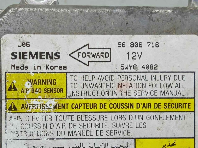 Recambio de centralita airbag para chevrolet nubira berlina 2.0 diesel cat referencia OEM IAM 96806716-5WY64082  