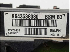 Recambio de centralita check control para peugeot 307 (s1) 2.0 hdi cat referencia OEM IAM 9643538080-12226436-BSMB3 BSMB3 DELPHI 2