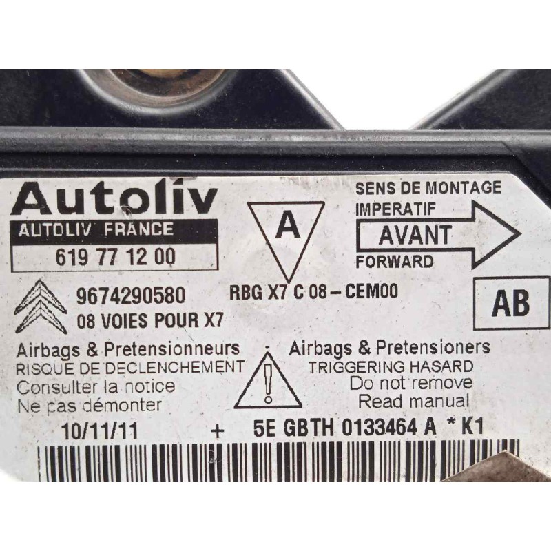 Recambio de centralita airbag para citroën c5 berlina 2.0 hdi fap referencia OEM IAM 9674290580-619771200  