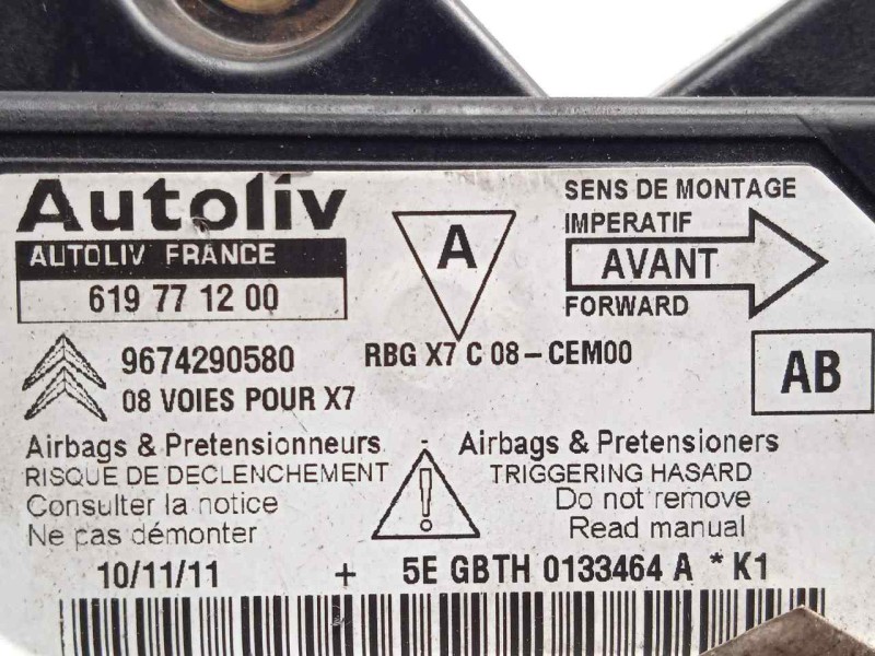 Recambio de centralita airbag para citroën c5 berlina 2.0 hdi fap referencia OEM IAM 9674290580-619771200  