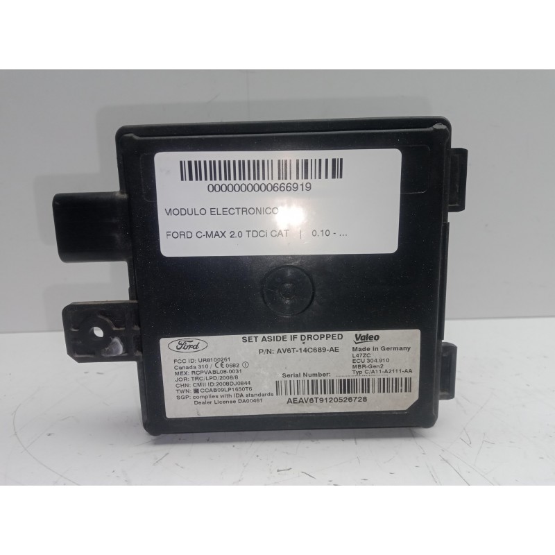 Recambio de modulo electronico para ford c-max 2.0 tdci cat referencia OEM IAM AV6T14C689AE  