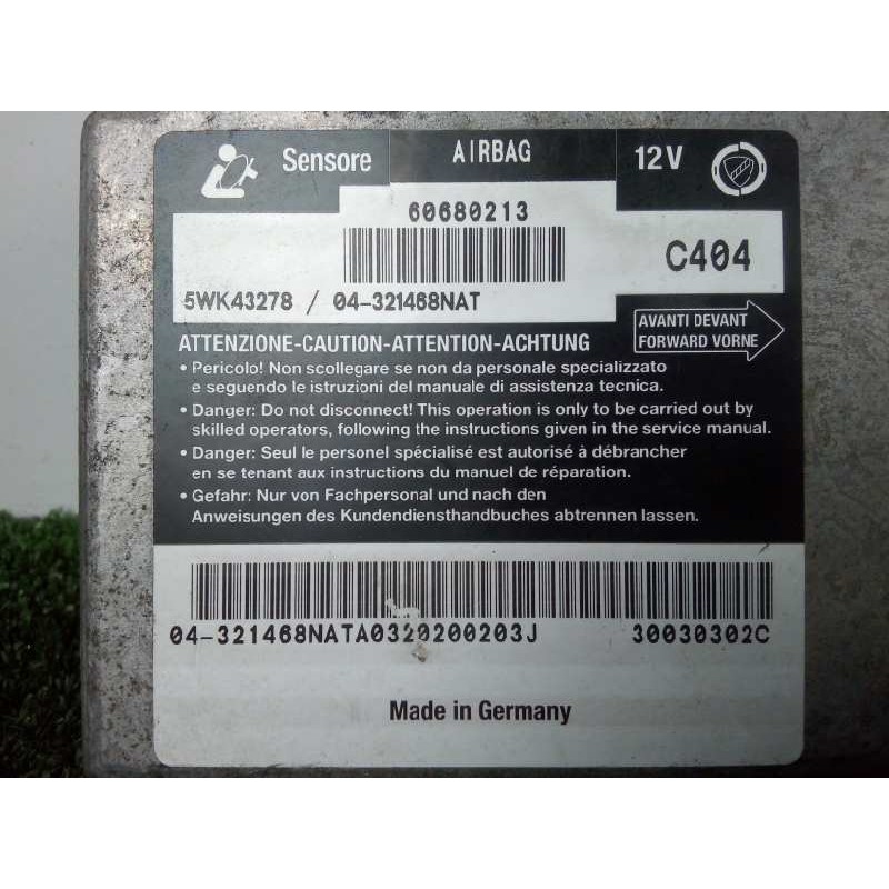Recambio de centralita airbag para alfa romeo 156 1.9 jtd cat referencia OEM IAM 5WK43278-60680213 SIEMENS 