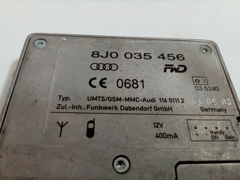 Recambio de modulo electronico para audi a4 ber. (b8) 1.8 16v tfsi referencia OEM IAM 8J0035456  