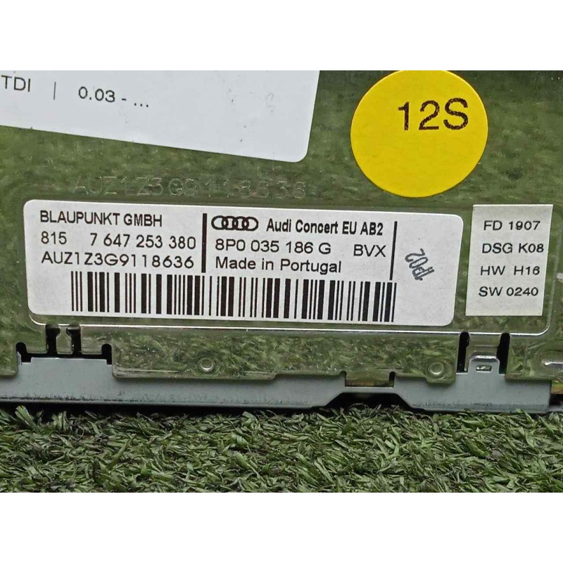 Recambio de sistema audio / radio cd para audi a3 (8p) 2.0 tdi referencia OEM IAM 8P0035186G-7647253380  