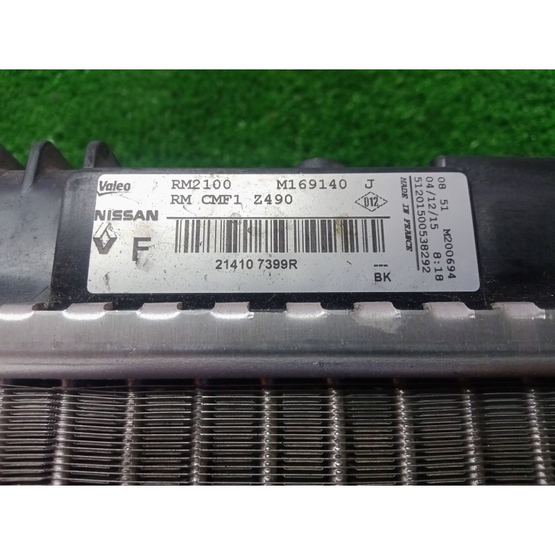 Recambio de radiador agua para renault kadjar 1.5 dci diesel fap energy referencia OEM IAM M169140  