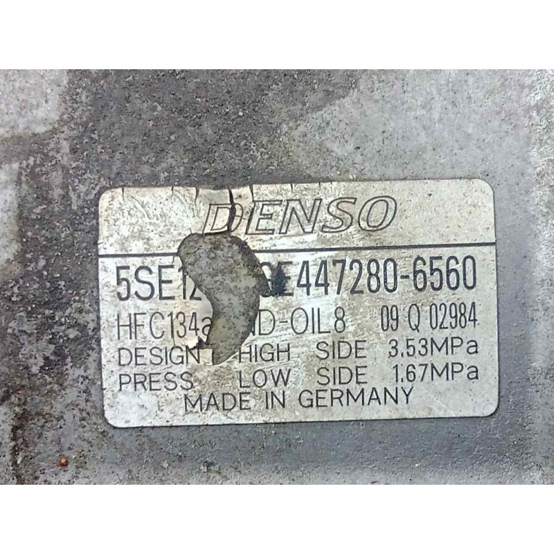 Recambio de compresor aire acondicionado para toyota avensis (t27) 2.2 d-4d cat referencia OEM IAM 4472806560 DENSO - 7.CANALES 