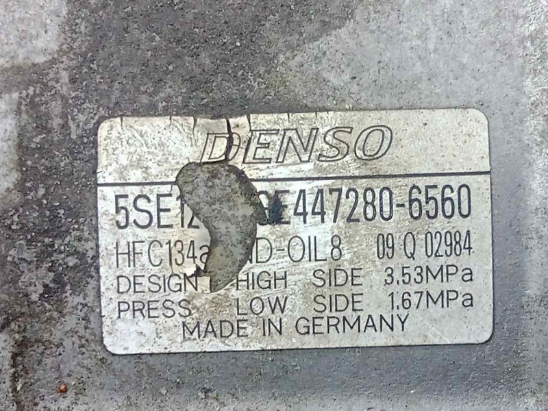 Recambio de compresor aire acondicionado para toyota avensis (t27) 2.2 d-4d cat referencia OEM IAM 4472806560 DENSO - 7.CANALES 