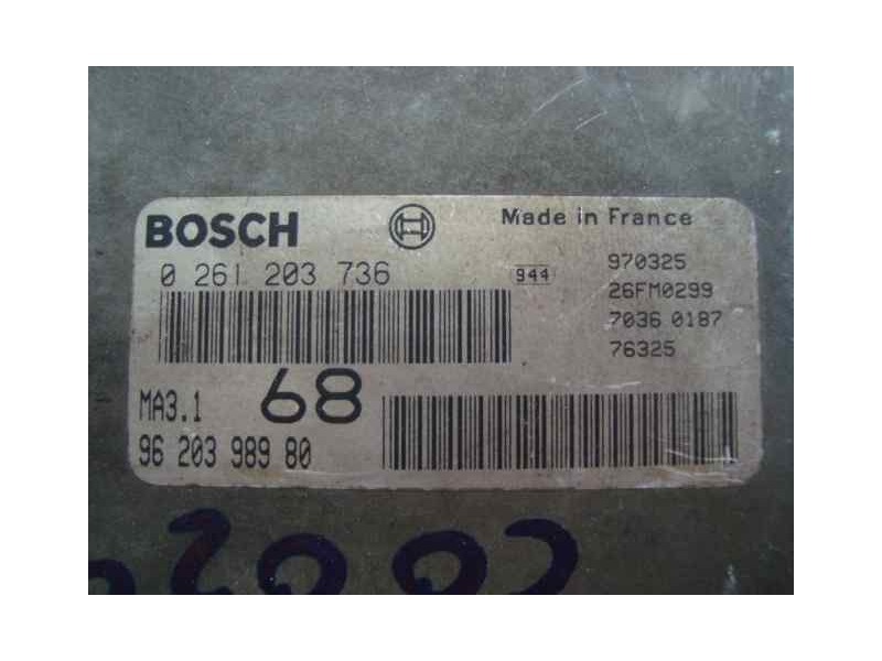 Recambio de centralita motor uce para citroën saxo 1.1 referencia OEM IAM 0261203736-MA31-9620398980  