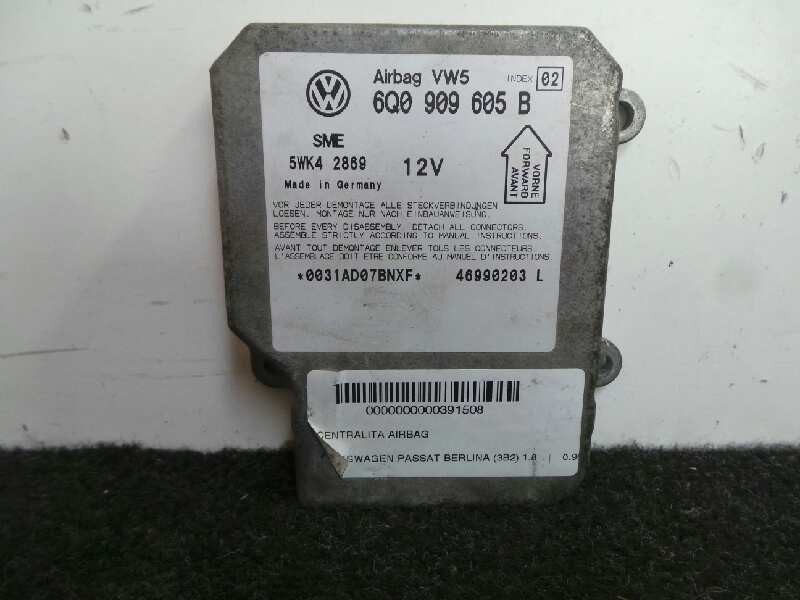 Recambio de centralita airbag para volkswagen passat berlina (3b2) 1.8 referencia OEM IAM 6Q0909605B-0031AD07BNXF  