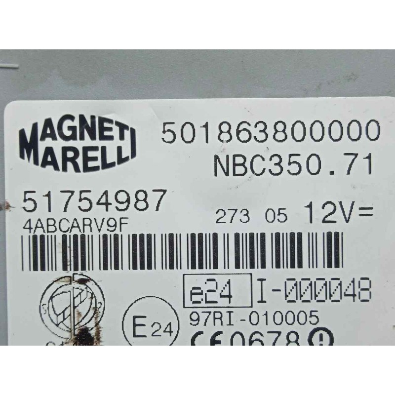 Recambio de centralita check control para fiat idea (135) 1.3 jtd cat referencia OEM IAM 51754987-501863800000  