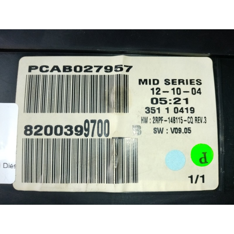 Recambio de cuadro instrumentos para renault megane ii classic berlina 1.5 dci diesel referencia OEM IAM 8200399700  