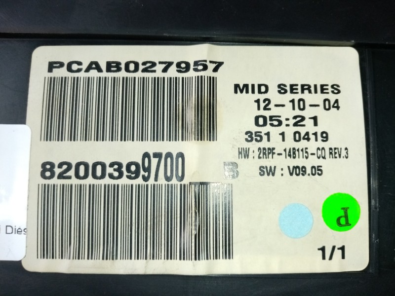 Recambio de cuadro instrumentos para renault megane ii classic berlina 1.5 dci diesel referencia OEM IAM 8200399700  