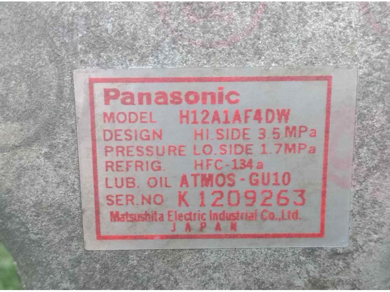 Recambio de compresor aire acondicionado para mazda 6 berlina (gg) 1.8 cat referencia OEM IAM H12A1AF4DW  PANASONIC