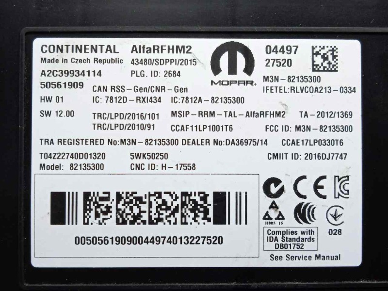 Recambio de modulo electronico para alfa romeo stelvio (630) 2.2 jtdm cat referencia OEM IAM 50561909-A2C39934114  