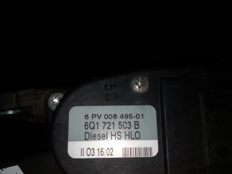 Recambio de potenciometro pedal para seat ibiza (6l1) 1.9 tdi referencia OEM IAM 6Q1721503B-6PV00849501  